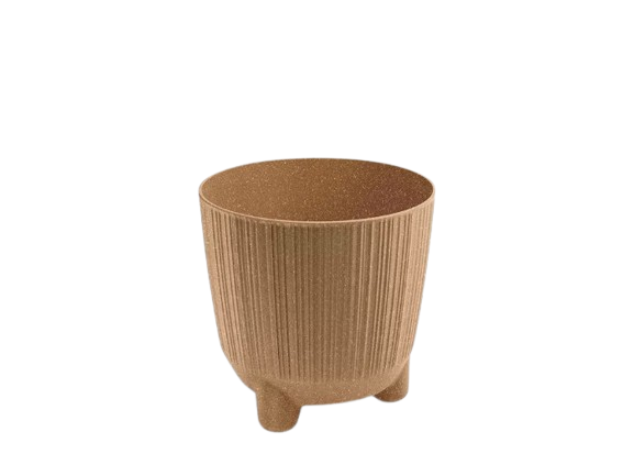 Vaso Plástico Ryfo Eco Wood Castanho 00186.