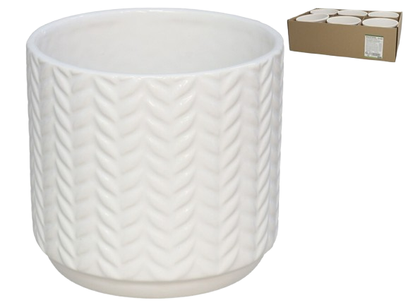 Vaso Cerâmica Branco 01881. *