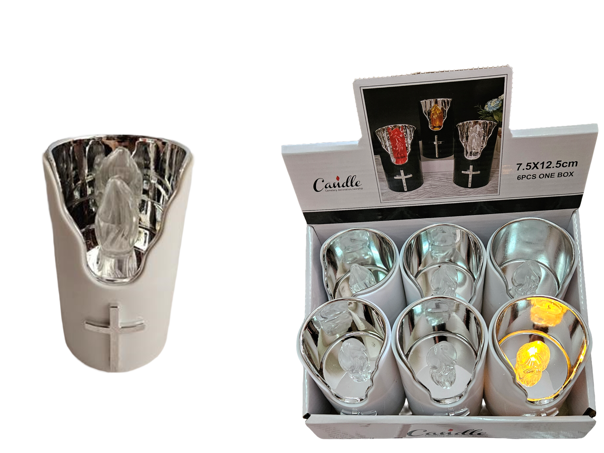 Vela Led Prata/Branco 020514.*