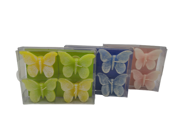 Conj. C/ 4 Velas Borboleta 10189-