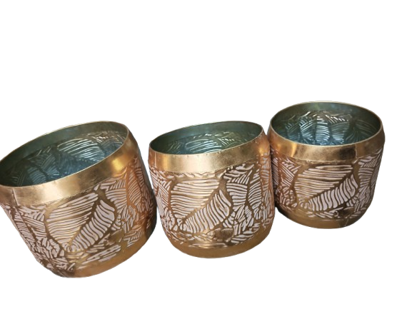 Conj. C/3 Vasos Metal 1630041. *