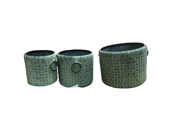 Conj. C/3 Vasos Metal 1630065. *