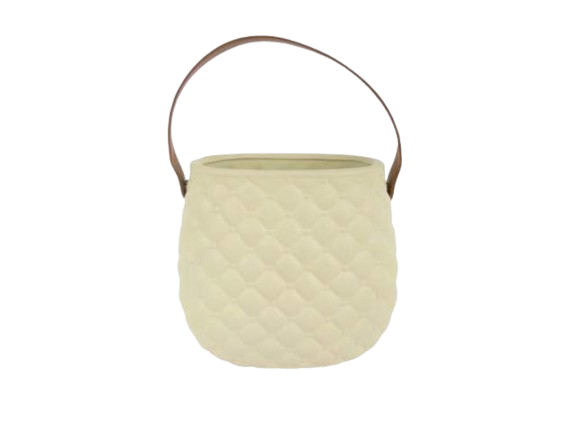 Vaso Cerâmica Bolsa Bege 58530. *