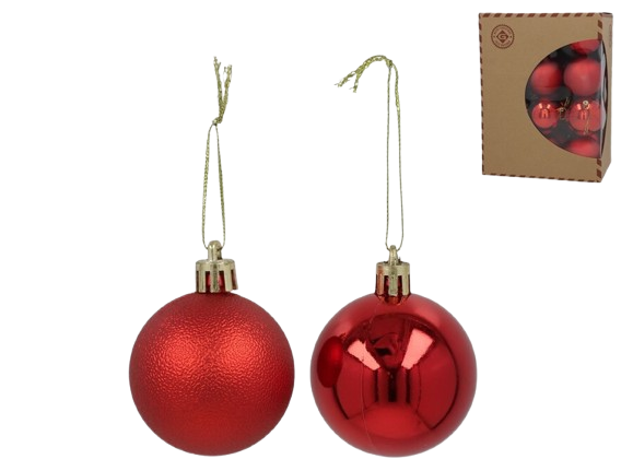 Conj. C/24 Bolas Natal Vermelhas 37259. *