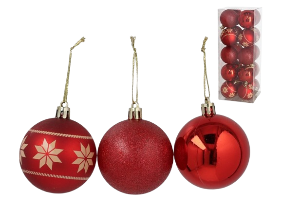 Conj. C/20 Bolas Natal Vermelhas 73208. *