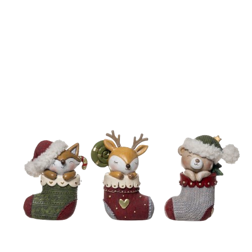 Bota Natal C/Animal Poliresina 07019. * (Out.)
