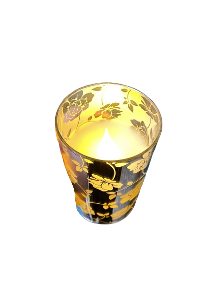 Vela Led Cera Vidro Prateado 12,5Cm 203017!