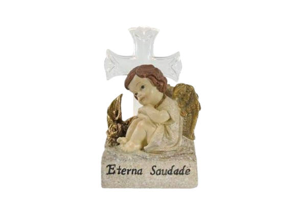 Anjo Marfinite Sentado C/Cruz e Luz 28796.