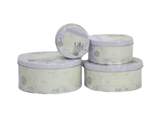 Conj. C/ 4 Caixas Redondas Metal 48218-
