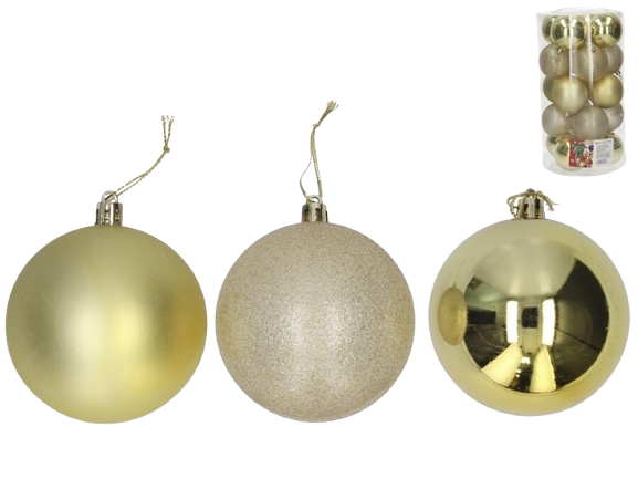 Conj. C/20 Bolas Natal Dourado 50748.