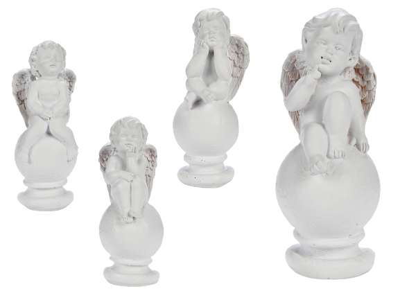Anjo Resina Branco Na Bola 57073-