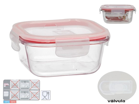 Taça Vidro Quadrada C/Tampa e Válvula 78637. *