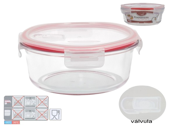 Taça Vidro Redonda C/Tampa e Válvula 78729. *